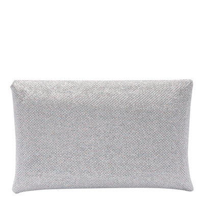 Stuart Weitzman The Loveletter Mini Metallic Clutch Bag In Silver