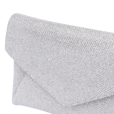Stuart Weitzman The Loveletter Mini Metallic Clutch Bag In Silver