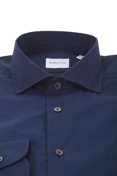 Shop Bagutta Walter Cotton Shirt In Blu