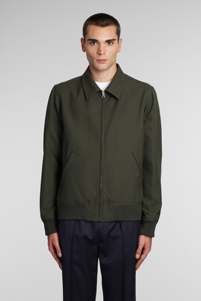 Shop Apc Sutherland Casual Jacket In Green Cotton