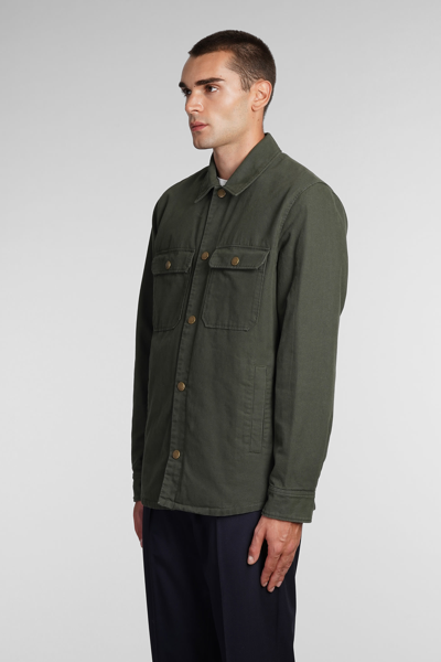 Shop Apc Alex Casual Jacket In Green Cotton