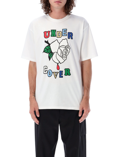 Shop Undercover Roses T-shirt In White