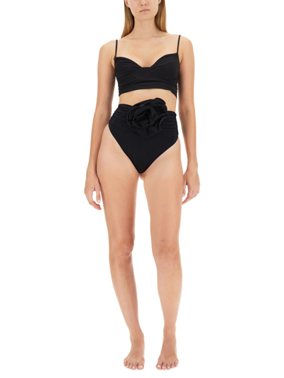 Shop Magda Butrym Long Bustier Bikini Top In Nero
