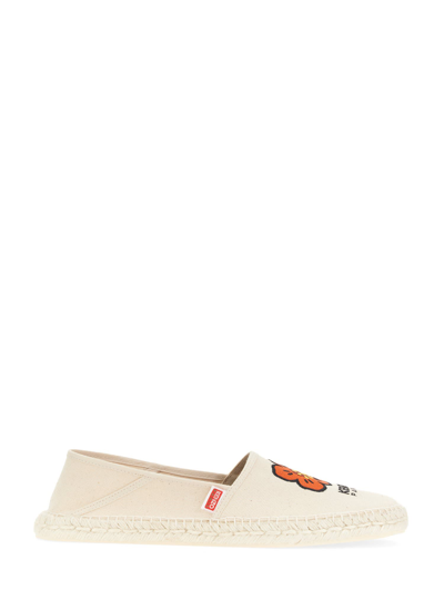 Shop Kenzo Espadrille With Logo In Bianco