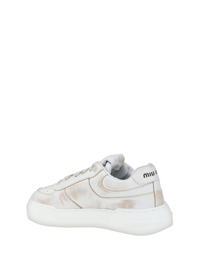 Shop Miu Miu Sneakers In Bianco