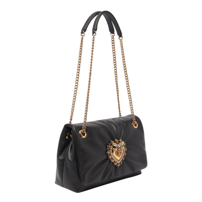 Shop Dolce & Gabbana Medium Devotion Soft Shoulder Bag In Black
