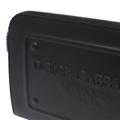 Shop Dolce & Gabbana Small Logo Pouch In Black