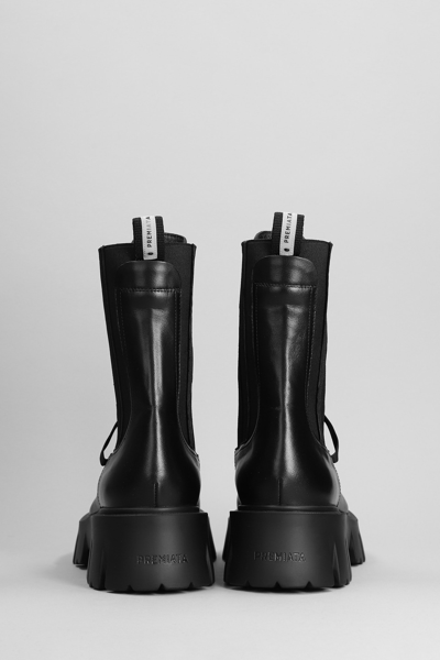 Shop Premiata Combat Boots In Black Leather