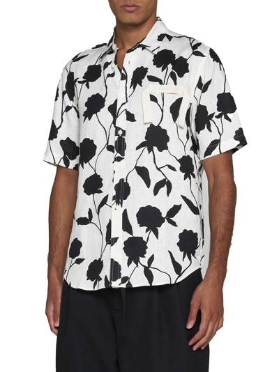 Shop Jacquemus Shirt In Print Black Roses