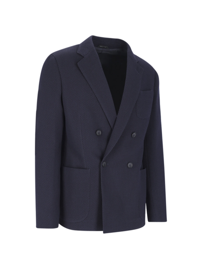 Shop Giorgio Armani Blazer In Blue