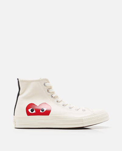 Shop Comme Des Garçons Play Comme Des Garçons X Converse High-top Sneakers In White