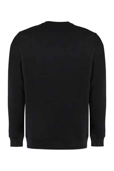 Shop Dickies Aitkin Cotton Crew-neck Sweatshirt In Black