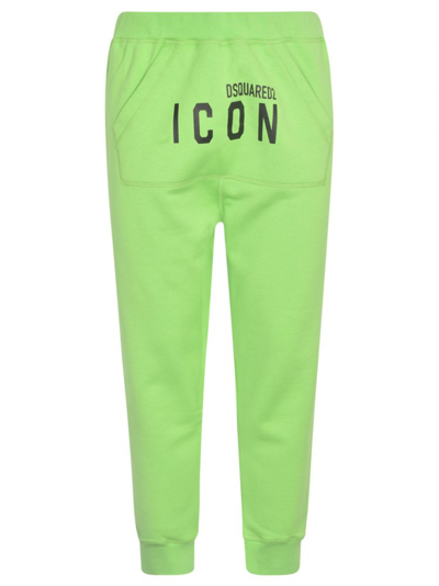 Shop Dsquared2 Logo Printed Straight Leg Pants In Green