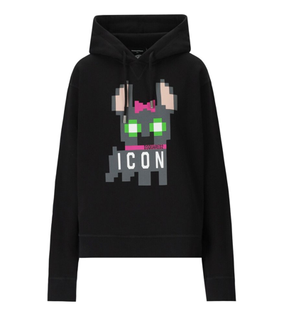 Shop Dsquared2 Icon Hilde Drawstring Hoodie In Black