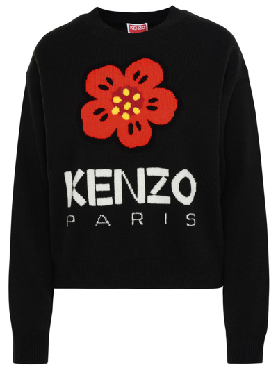 Shop Kenzo Boke Flower Crewneck Knitted Jumper In Black
