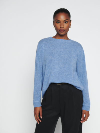 Reformation Cashmere Boyfriend Sweater In Parisian Blue