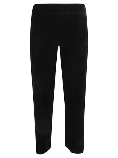 Shop Avenue Montaigne Corduroy Cropped Trousers In Black