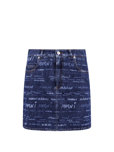 Shop Marni Skirt In Blue