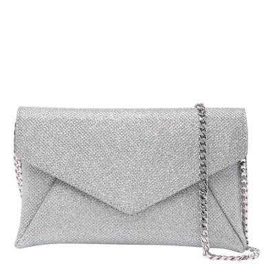 Stuart Weitzman The Loveletter Mini Metallic Clutch Bag In Silver
