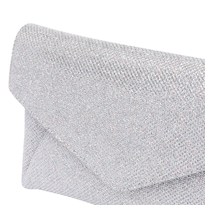 Stuart Weitzman The Loveletter Mini Metallic Clutch Bag In Silver