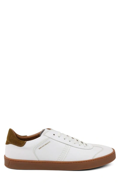 Shop Bruno Magli Bono Sneaker In White Leather