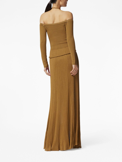 Shop Altuzarra Imia Ruched Dress In Brown