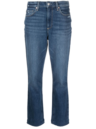 Shop Paige Brigitte Cropped Jeans In Blue