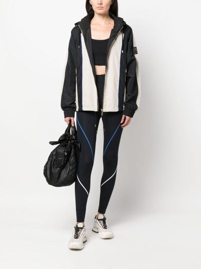 Shop P.e Nation Formation Colour-block Hooded Jacket In Neutrals