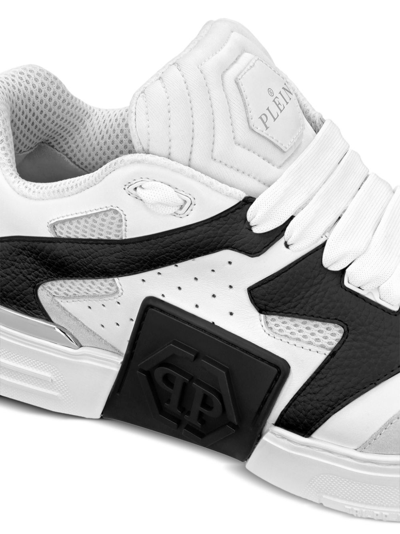 Shop Philipp Plein Phantom Street Leather Sneakers In White
