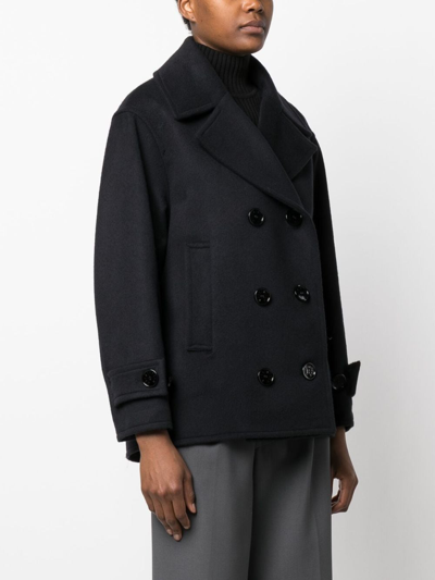 Shop Mackintosh Fiona Double-breasted Peacoat In Black