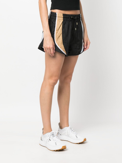 Shop P.e Nation Running Track Shorts In Black