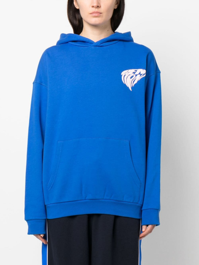 Shop P.e Nation Formation Organic-cotton Hoodie In Blue