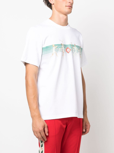 Shop Casablanca Logo-print Organic-cotton T-shirt In White