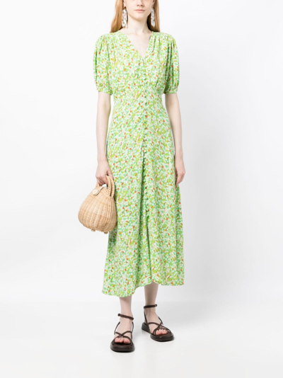 Shop Faithfull The Brand Bellavista Floral-print Dress In Green