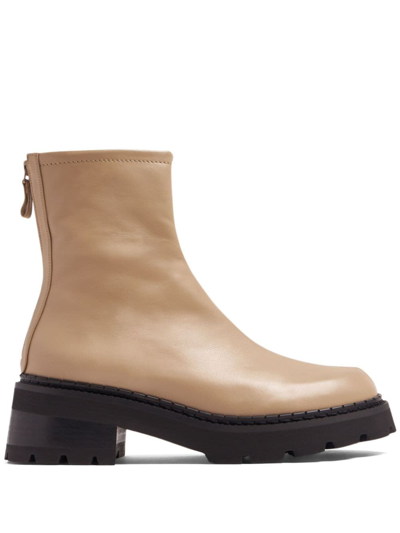 Shop By Far Alister Leather Ankle Boots In Neutrals