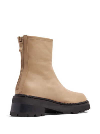 Shop By Far Alister Leather Ankle Boots In Neutrals