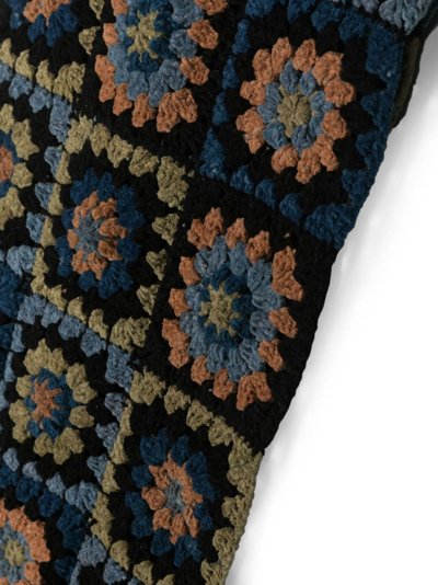 Shop Story Mfg. Crochet-knit Cotton Scarf In Blue