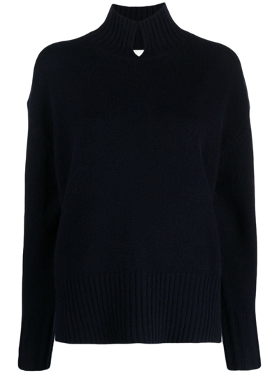 Shop Allude Fine-knit Roll-neck Jumper In Blue