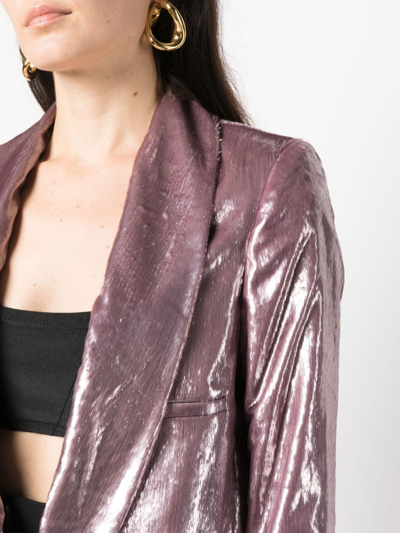 Shop Alysi Shawl-lapels Double-breasted Blazer In Purple