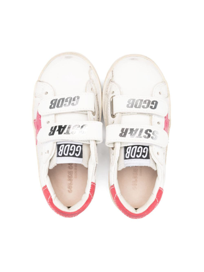 Shop Golden Goose Star-patch Panelled Leather Sneakers In White