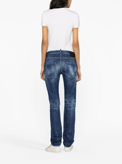 Dsquared2 Mid-rise Distressed Jeans In Blue