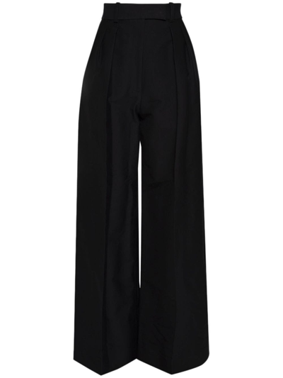 Shop Khaite Teyana Wide-leg Trousers In Black