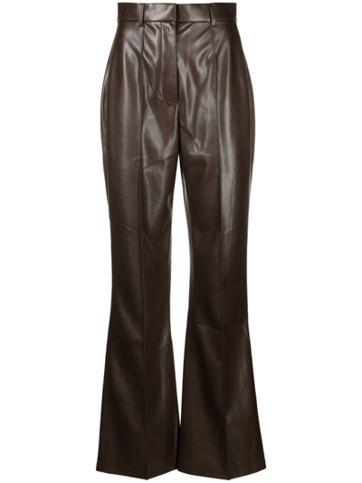 Shop Nanushka Leena Faux-leather Trousers In Brown