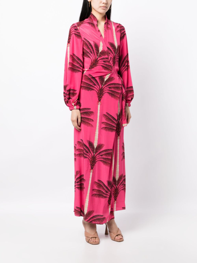 Shop Johanna Ortiz Untamed Tropics Maxi Wrap Dress In Pink