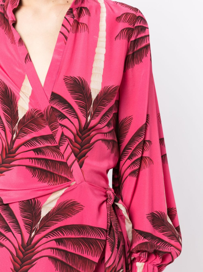 Shop Johanna Ortiz Untamed Tropics Maxi Wrap Dress In Pink
