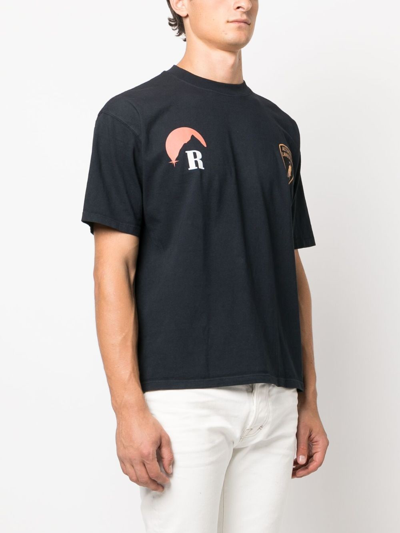 Shop Rhude Lamborghini Moonlight Cotton T-shirt In Black