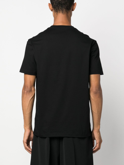 Shop Versace Coccodrillo-print Cotton T-shirt In Black