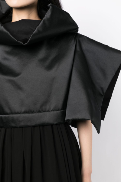 Shop Comme Des Garçons Wide-sleeves Puffball Midi Dress In Black