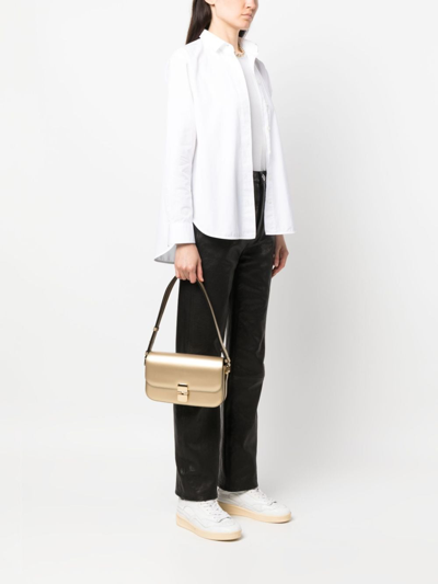 Shop Apc Grace Leather Shoulder Bag In Gold