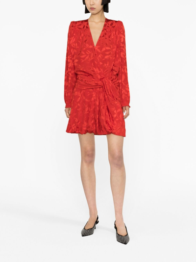 Zadig & Voltaire V-neck Wrap Minidress In Red